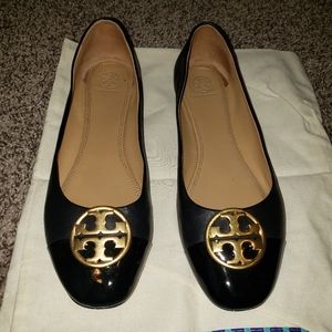 Tory Burch Black flat nappa and patent leather 11